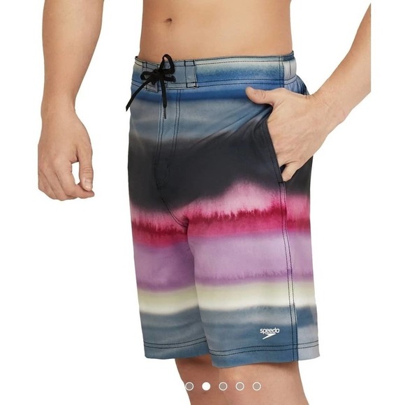 Speedo Men's Swim Trunks 20 Inch Knee Length Boardshorts Blue Small - Picture 3 of 14